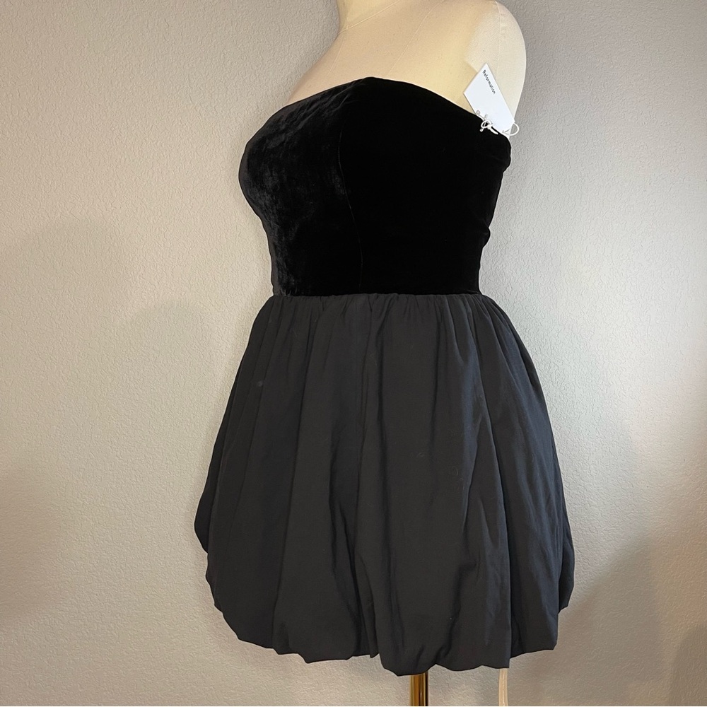 Reformation St. Louis Velvet Dress, Black, size 10